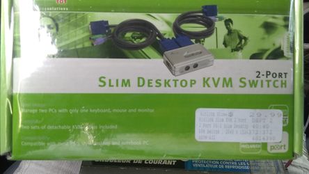 Slim desktop kvm switch 2 port