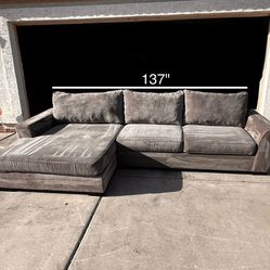 Beautiful Gray Sofa Sectional Couch + Free Delivery