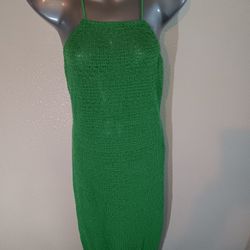 Lime Green Backout Crochet Dress