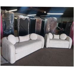 BRAND NEW SOFA And LOVESEAT SET. Cattle 0ff  white FABRIC.  CUSTOM MADE AVAILABLE