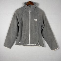 The North Face Women's M Gray Fleece Jacket Pockets