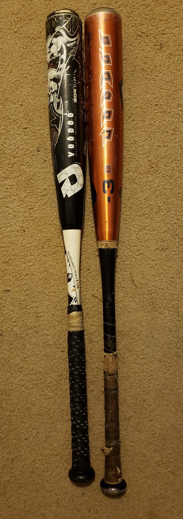 TWO DEMARINI VOODOO ALUMINUM BASEBALL BATS VERY GOOD CONDITION! for