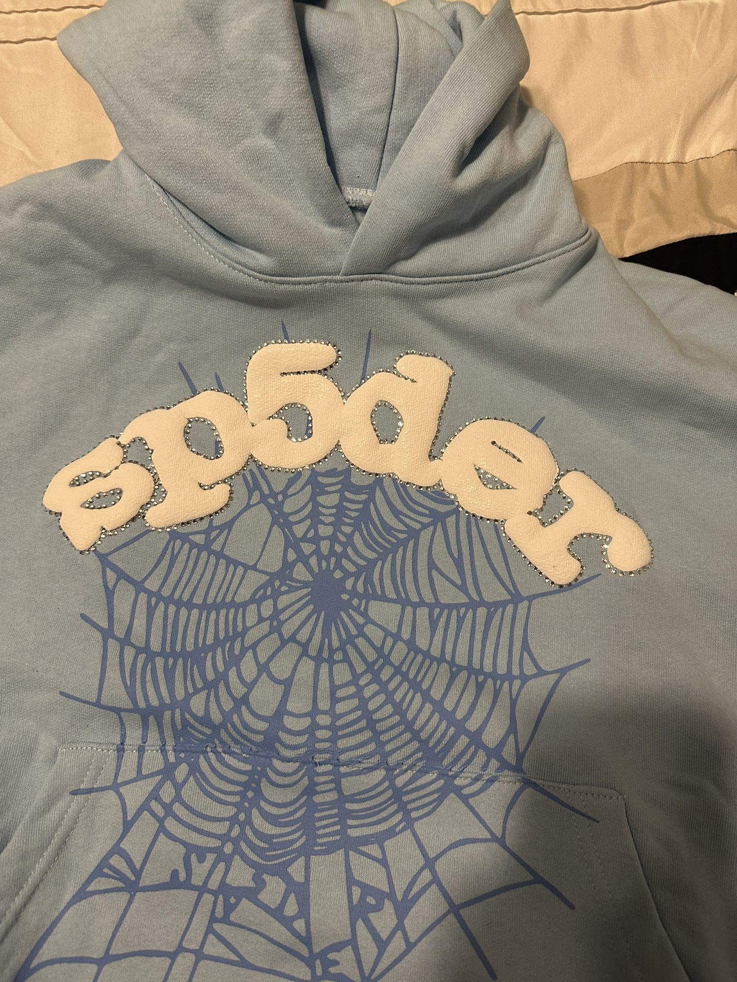 Sp5der hoodie sky blue