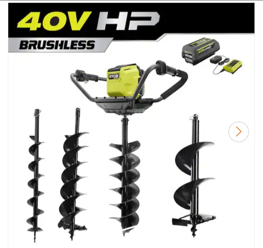 7-pc Ryobi Earth Auger 40V HP ~ BRAND NEW