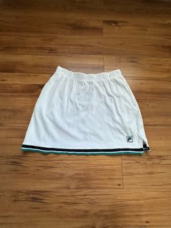 Fila White Athletic Skirt with Green and Black Trim Size Medium