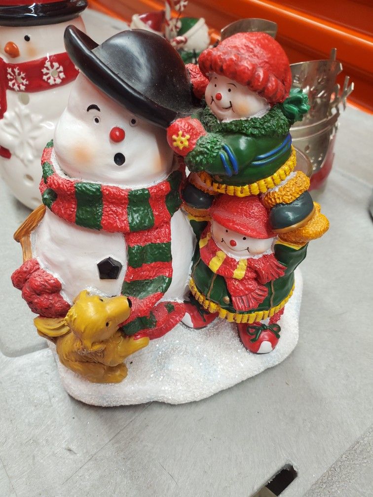 YANKEE CANDLE SNOWMAN VOTIVE CANDLE HOLDER
