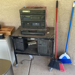 Stereo system complete with stand and speakers five the CD changer