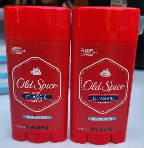 (2) Old Spice Classic Deodorant for Men, Original Scent, 3.25 oz