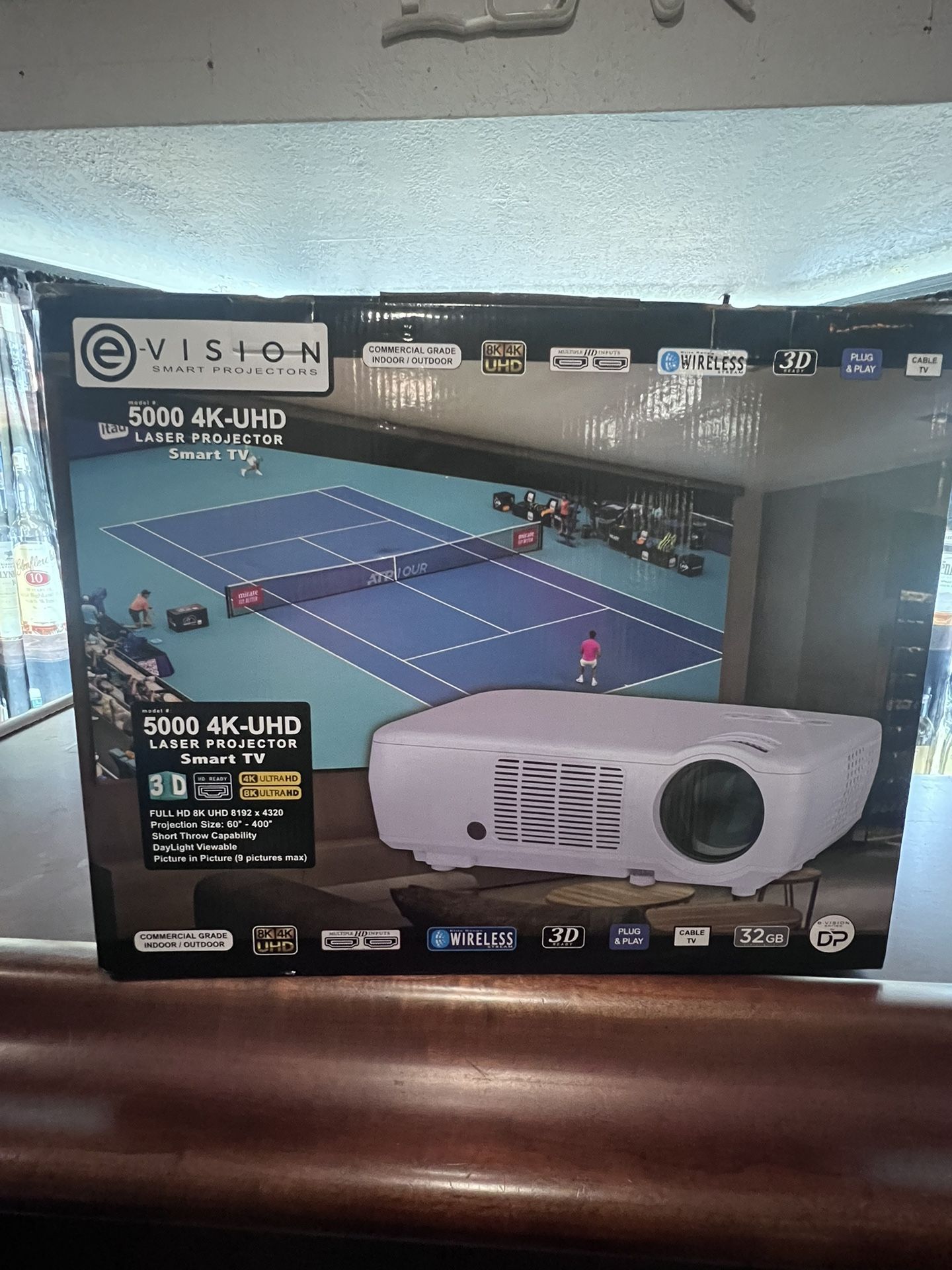 E-Vision 5000 5000 4K-UHD Laser Smart Projector 8K
