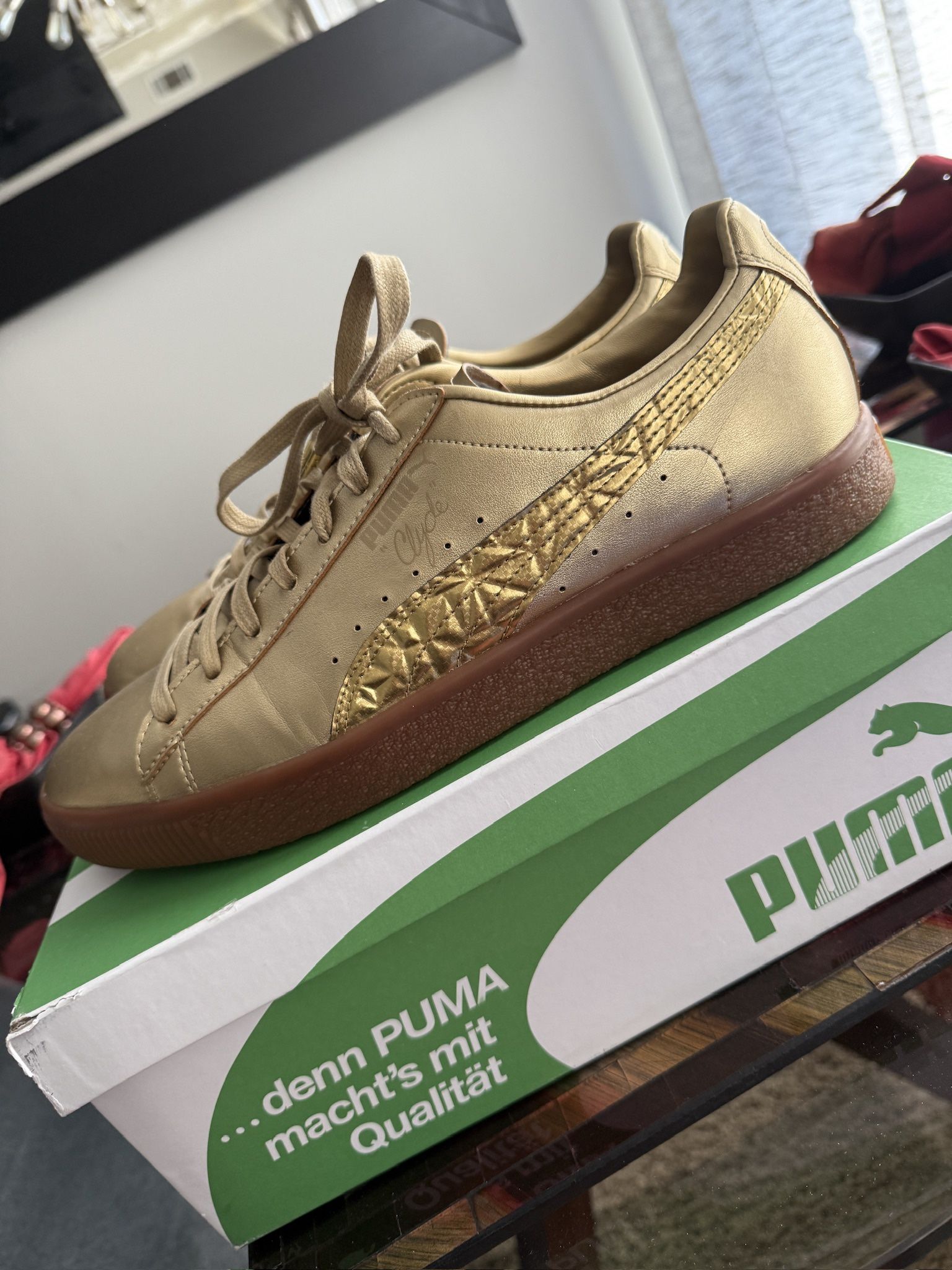 Puma Clyde - Gold - Size 12 - $112.99/OBO