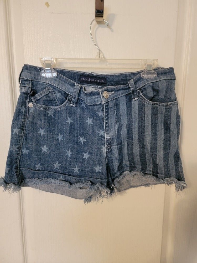 Women's Rock & Republic Jean shorts Lolita 14 Cut Off Denim Designer