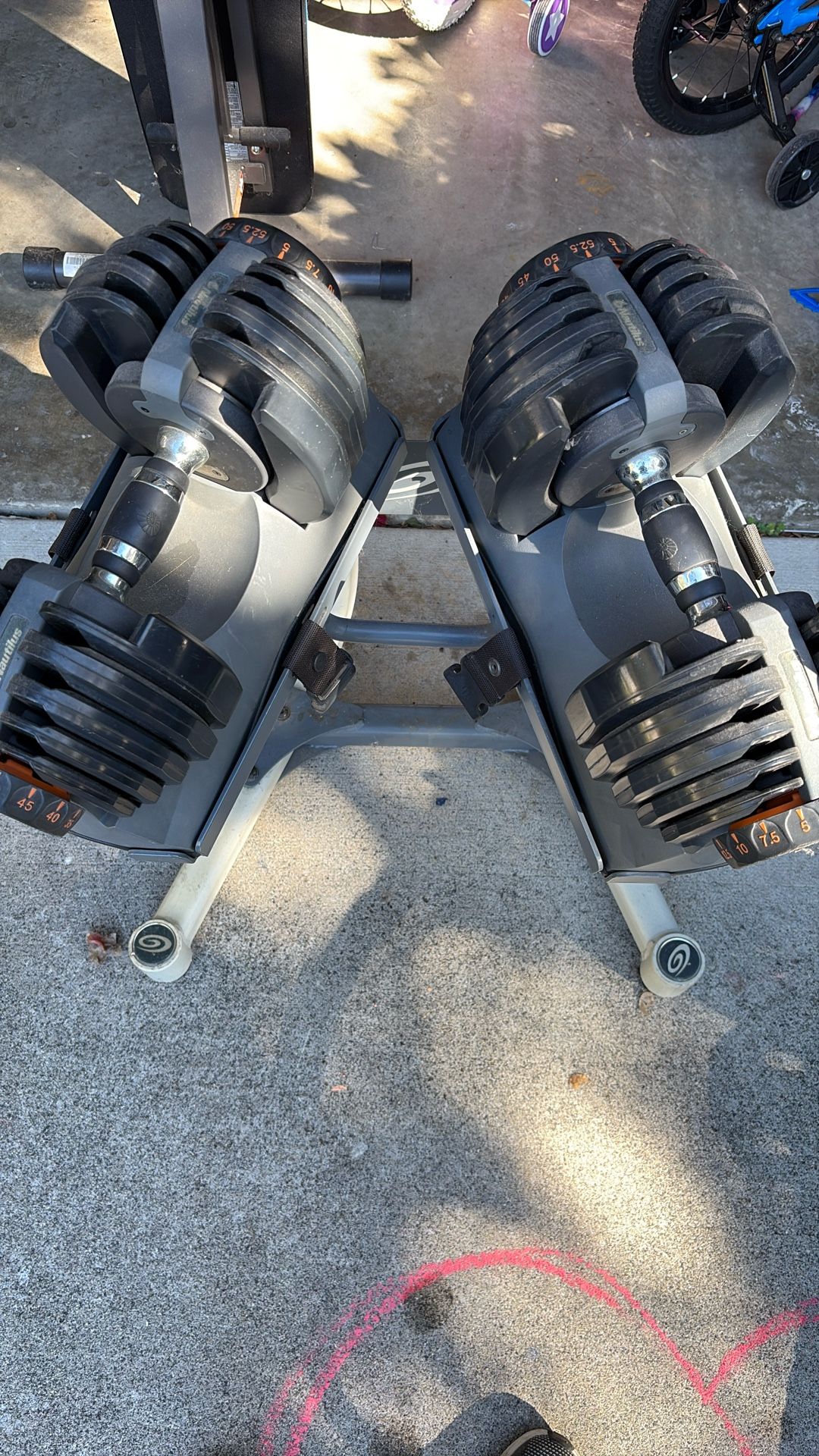 Nautilus Dumbbells Adjustable With Standing Rack