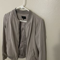 Women’s Gray Bomber Jacket (Medium)