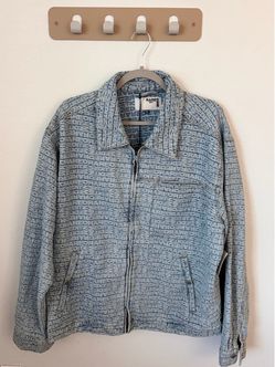 Rare DNM Edit PacSun Jacquard Denim Gas Jacket Menβs Large Light Indigo NWT