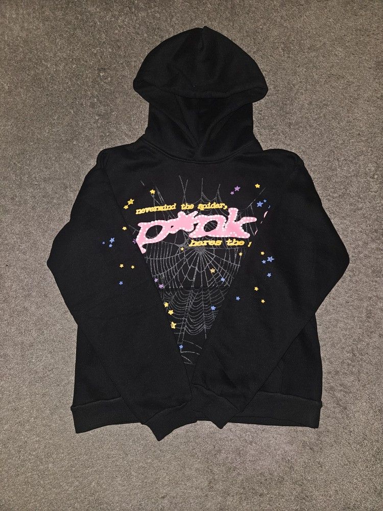 *BRAND NEW* Sp5der Hoodie P* unk Black