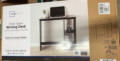 MainStays Black Writing Desk with Storage