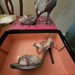 Silver High Heel Shoes