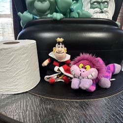 Disney’s Alice In Wonderland Queen Of Hearts And Cheshire Cat Plushies Both Five Dollars