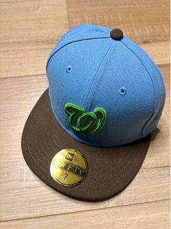 New Era Washington Nationals Light Blue Brown Red MLB Fitted Cap Hat Size 7