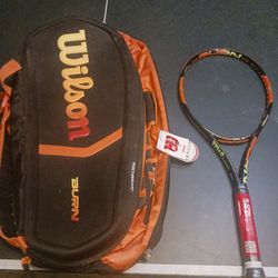 Wilson Burn Tennis Racket And Bag