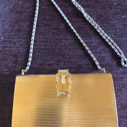 Varon Vintage Gold Tone Case Metal Bag