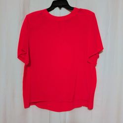 Anna And Frank Red Blouse 100% Silk size XL