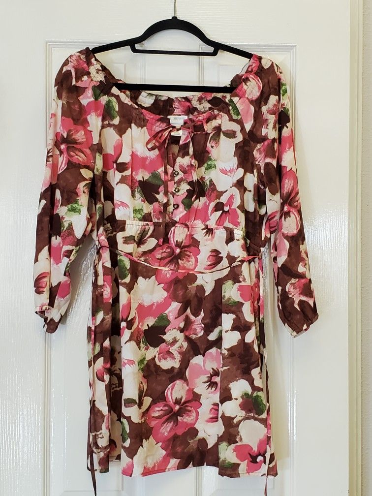 Motherhood Maternity Blouse/Dress Womens Floral 3/4 Sleeve Size M