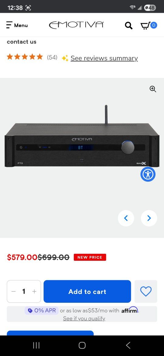 Emotiva BasX PT2 Stereo Preamp