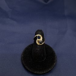 14KYG Sapphire Diamond Accent Ring 