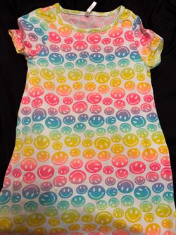 Fabkids Girls Smiley Face Print T-Shirt Dress