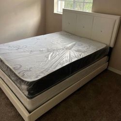 NEW BED FRAME FULL OR QUEEN SIZE WITH MATTRESS AND BOX SPRING