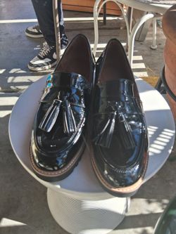 Black Patent Leather Tassel Loafers