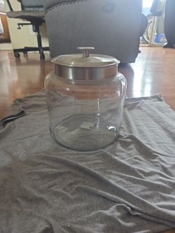 Anchor Hockey clear glass jar