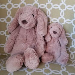 2 Jellycat Bashful Puppy Original & Small $40 Reserved /Hold
