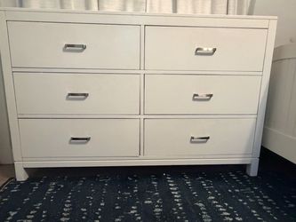 White Six Drawer Dresser