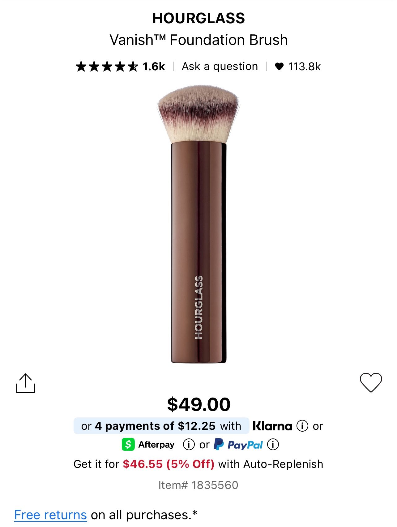 NEW HOURGLASS FOUNDATION BRUSH