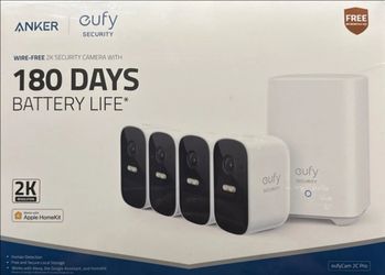 ANKER eufy Wire free 2k Security Camera 2C Pro Starter Kit 4 cameras & Homebase