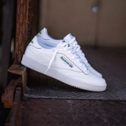 Men's Reebok Club C 85 Vintage Tennis Shoes - White Green - Size 11.5