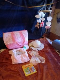 Baby Girl Bundle – Bag, Clothes, Toy & Book