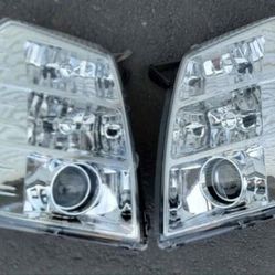 07-14 Cadillac Escalade Esv Ext Projector Headlights Luces Calaveras Micas Faros Focos Faroles Headlamps 