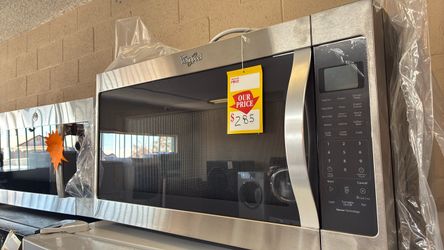 New Whirlpool microwave stainless steel