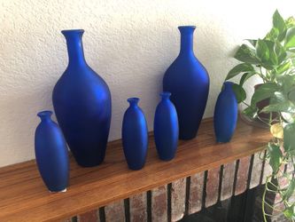 Blue vases set. Hand made