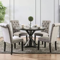 5 PCS Ireland round dining table set- available in 2 colors Now 939.00 Free Delivery 🚚 