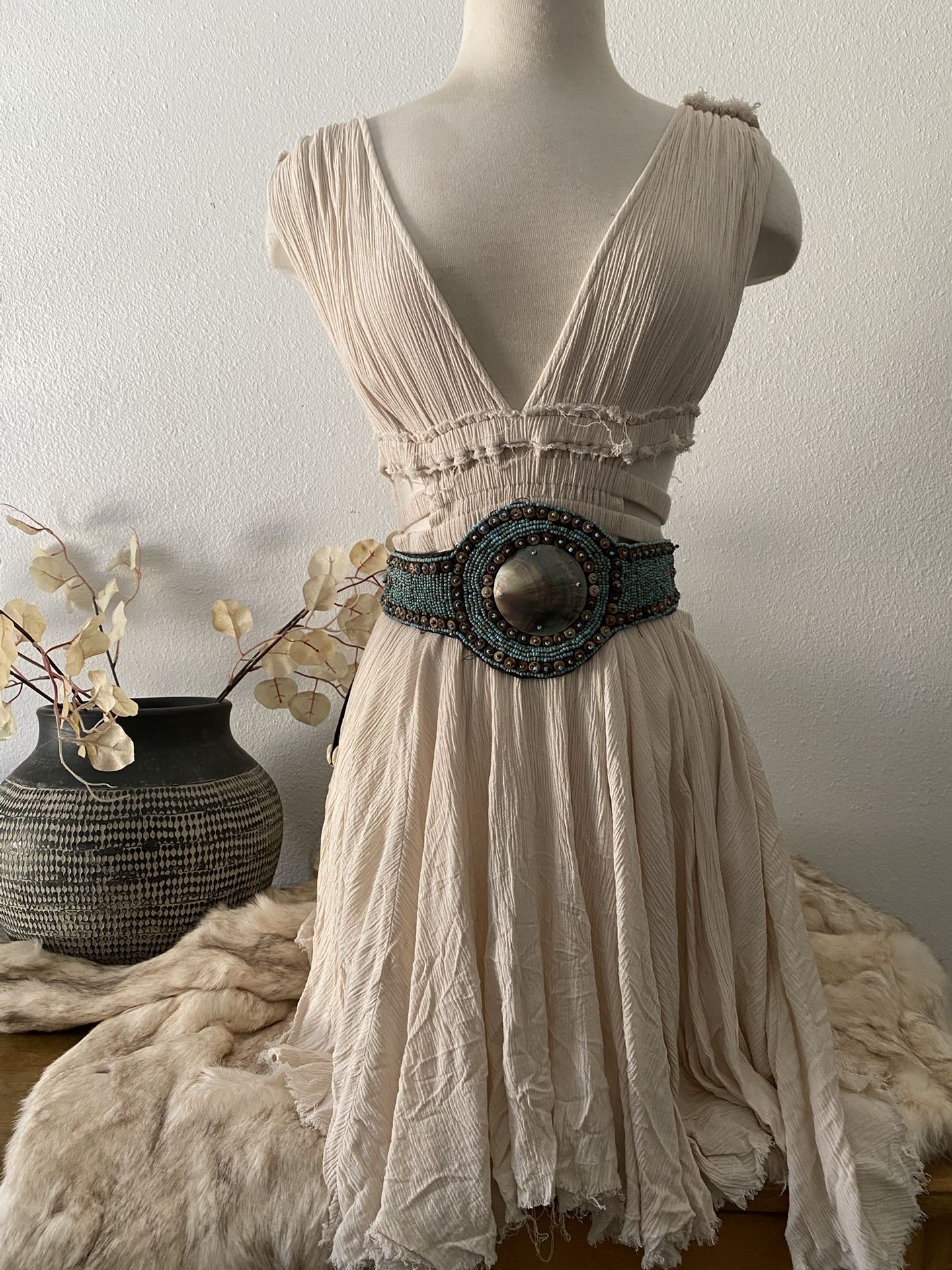 Beaded Turquoise Sea Shell Belt 🐚