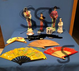 Oriental Decorations Fans, and Glassware