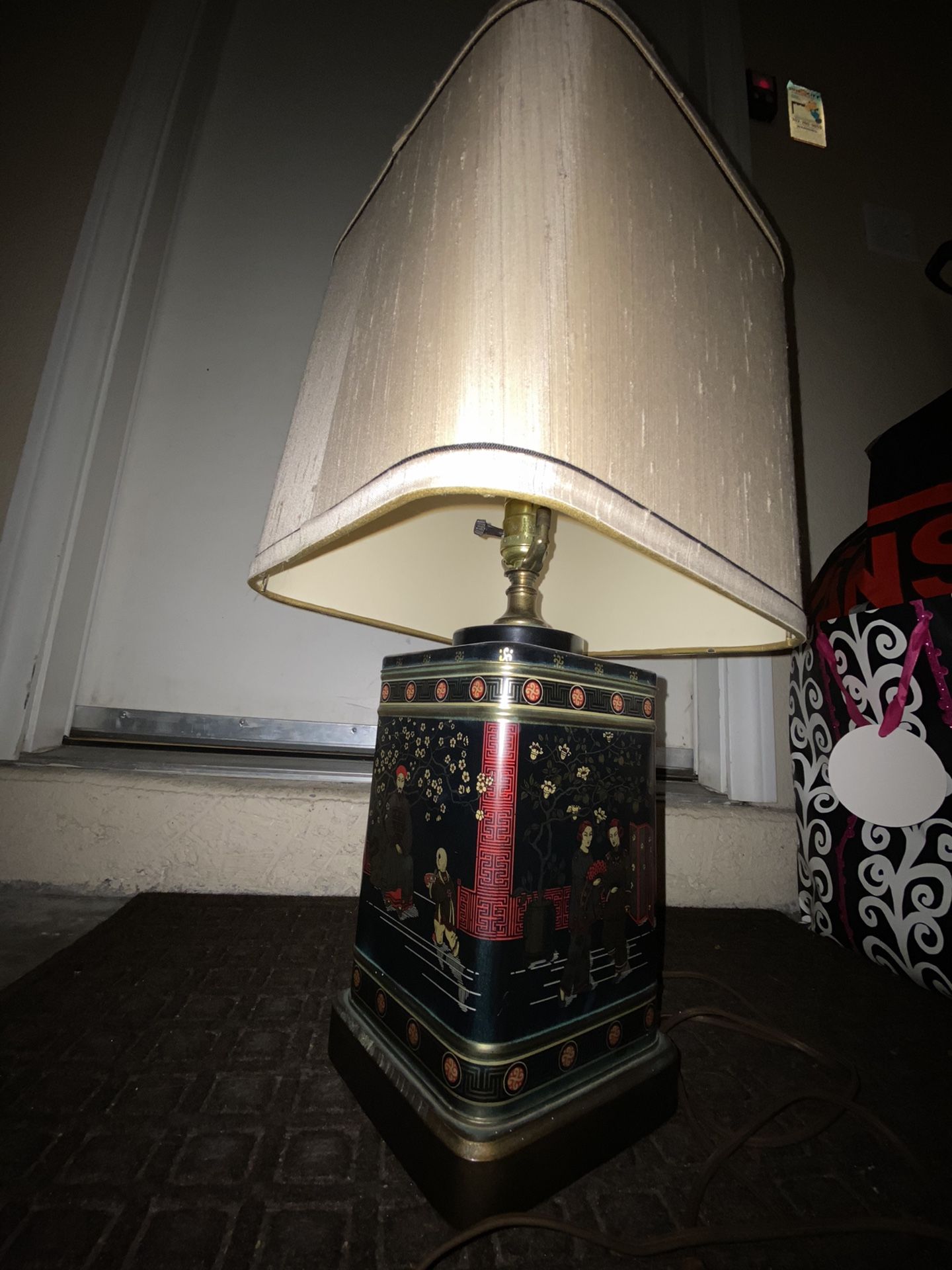 Vintage oriental tin lamp