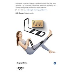 Brand new 31"D x 9"W x 15"H Hamstring Stretcher for Knee Pain Relief, Adjustable Low Back Stretcher Calf Stretching Equipment, Deep Muscle Stretch, MC