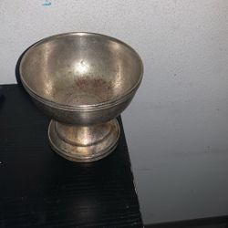 vintage silver or silver-plated pedestal bowl