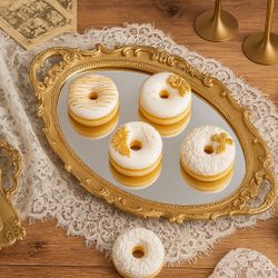 Victorian Vanity Mirror Tray – Gold Leaf Baroque Style