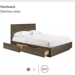 Room and Board Hudson Queen BED Storage Bed Ash wood & Stainless   Price is firm!! serious buyers please!  Used condition; Cash or Venmo pickup near I